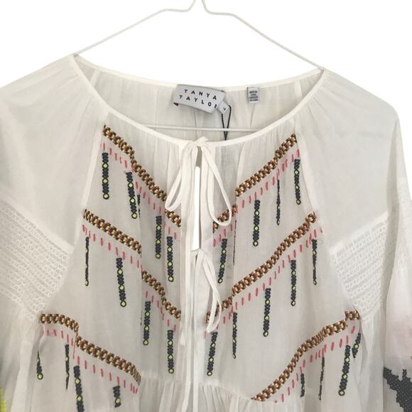 TANYA TAYLOR Clemence Cross Stitch Top Size 4 - Picture 6 of 10